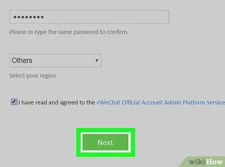 Registre uma conta oficial do WeChat Etapa 5