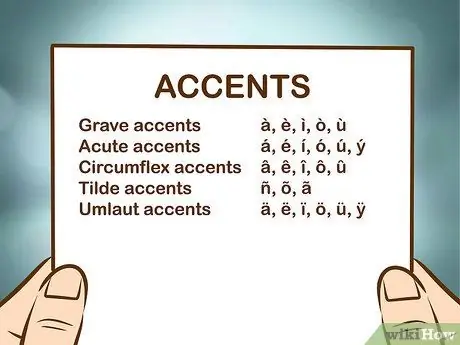 Ilagay ang Mga accent sa Mga Sulat Hakbang 1