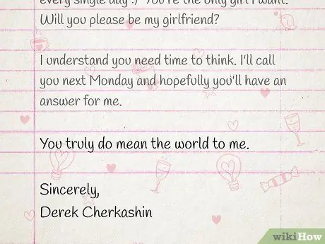 Write a Letter Asking a Girl to Be Your Girlfriend Step 8