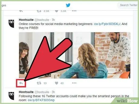Atsakykite į „Twitter“įrašą „Twitter“3 veiksmas