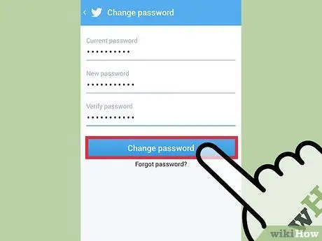 Modifica la password di Twitter Passaggio 12