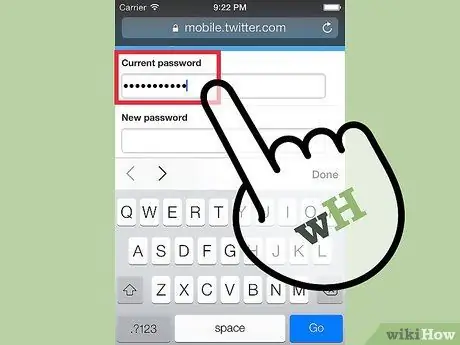 Modifica la password di Twitter Passaggio 19