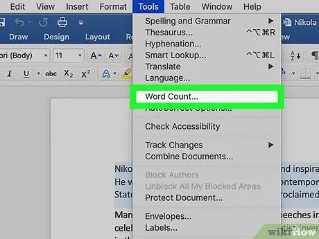 Controlla un conteggio parole in Microsoft Word Passaggio 10