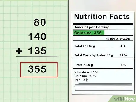 Calcular las calorías de los alimentos Paso 4