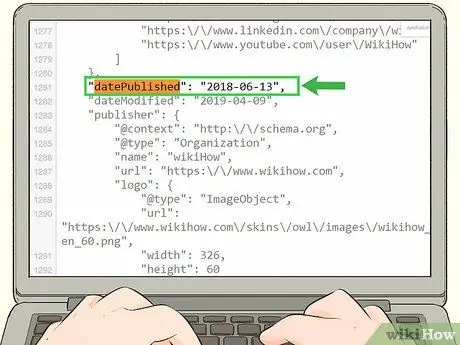 Vind die publikasiedatum van 'n webwerf Stap 12