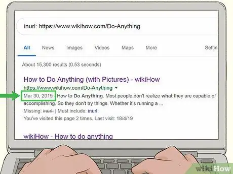 Hitta publiceringsdatum för en webbplats Steg 8