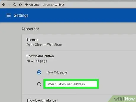 Kezdőlap módosítása a Chrome -ban 6. lépés