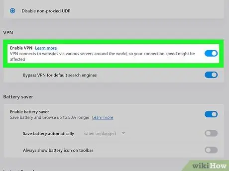 Lülitage Opera brauseri sisseehitatud VPN sisse 10. samm