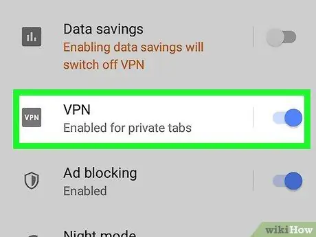 Krok 4 zapnite vstavaný prehliadač VPN pre prehliadač Opera