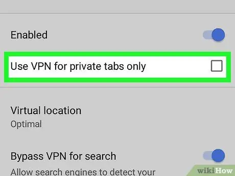 I-on ang Built ‐ In VPN para sa Opera Browser Hakbang 5