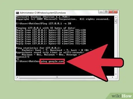 Test Network at Internet Latency (Lag) sa Microsoft Windows Hakbang 8