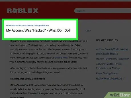 Get a Hacked ROBLOX Account Back Step 1