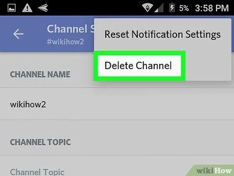 Discord Channel törlése az Androidon 8. lépés