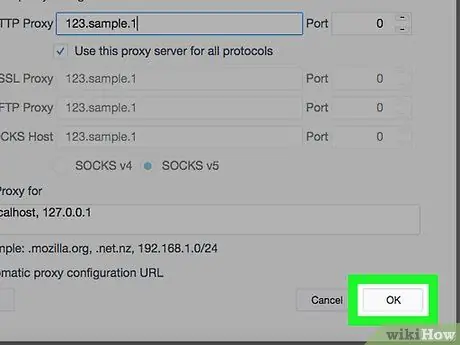 Insira as configurações de proxy no Firefox Etapa 10