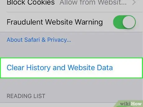 Διαγραφή ιστορικού αναζήτησης Safari Βήμα 8