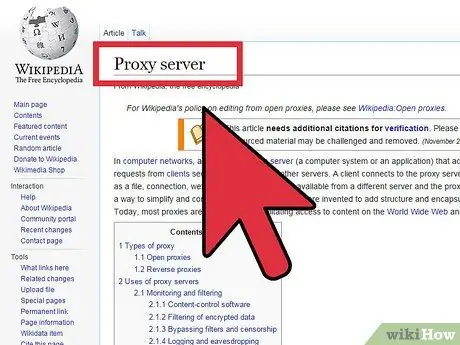 Utilizzare un proxy Passaggio 1