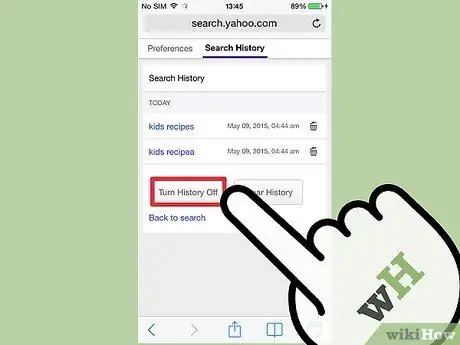 Padamkan Sejarah Yahoo Langkah 13