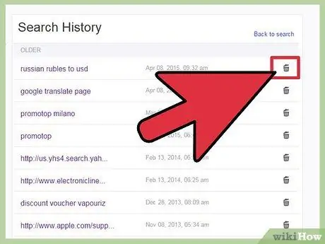 Eliminar el historial de Yahoo Paso 3