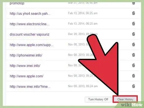 Odstráňte históriu Yahoo Krok 4