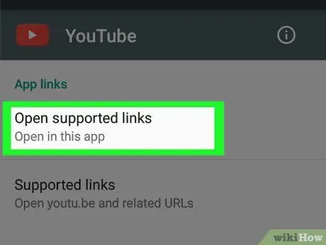 Atveriet YouTube saites lietotnē Android 7. darbībā