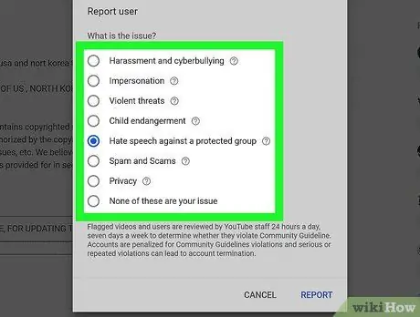 YouTube पर चैनल की रिपोर्ट करें चरण 7