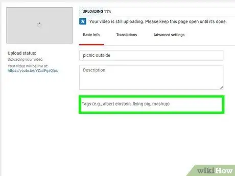 Add Tags on YouTube Step 10