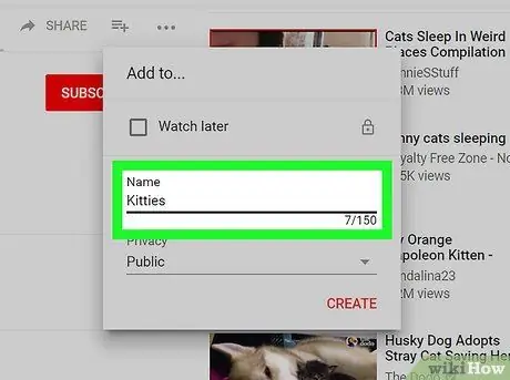 YouTube Adım 17'de Yeni Bir Oynatma Listesi Oluşturun