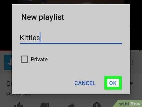 Crea una nuova playlist su YouTube Passaggio 9