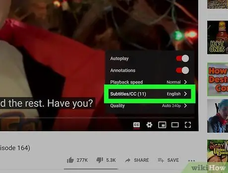 Įjunkite „YouTube“subtitrus 5 veiksmas