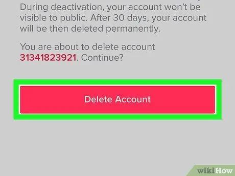Изтрийте акаунт в TikTok Стъпка 6