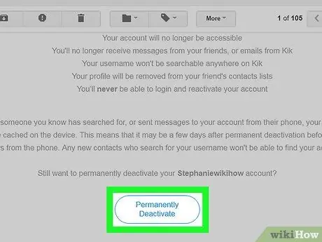 Απενεργοποίηση λογαριασμού Kik Βήμα 20