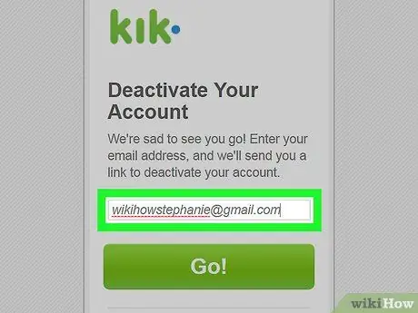 Деактивирайте акаунт в Kik Стъпка 7