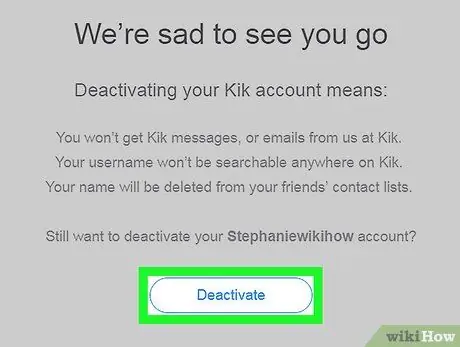 Deactivate a Kik Account Step 11