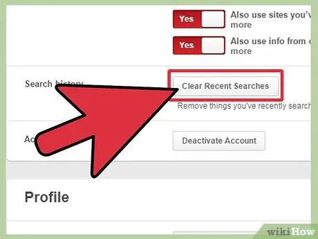 წაშალეთ თქვენი ძიების ისტორია Pinterest– ზე ნაბიჯი 4