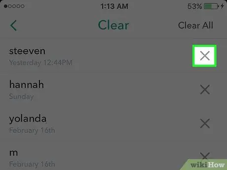 Rensa alla Snapchat -konversationer Steg 5