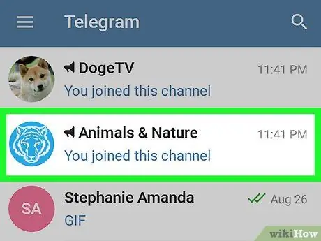 Sök kanal på Telegram på Android Steg 2