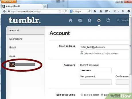 Tumblr URL चरण 4 बदलें