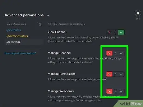 Zaklepanje kanala Discord v računalniku ali Macu 7. korak