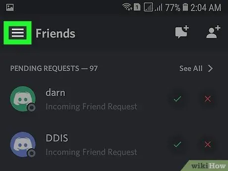 Pozvite ľudí na server Discord v systéme Android, krok 2