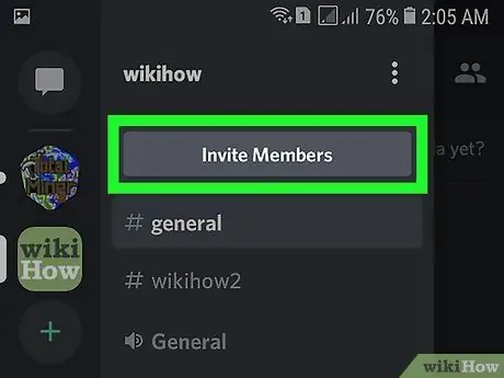 Uzaiciniet cilvēkus uz Discord serveri operētājsistēmā Android 4. darbība