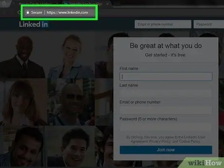 สร้างบัญชี LinkedIn ขั้นตอนที่ 1