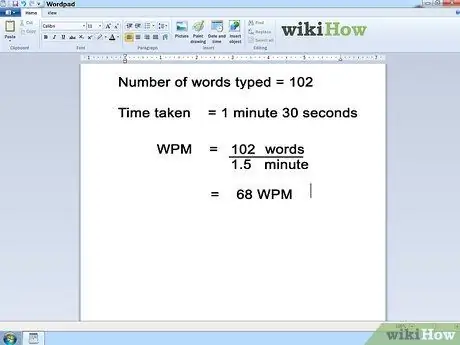 Calculate Words Per Minute Step 4