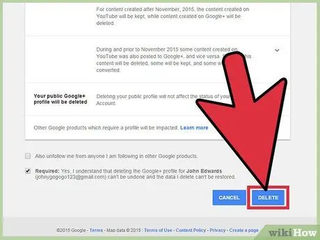 Delete a Google+ Account Step 5