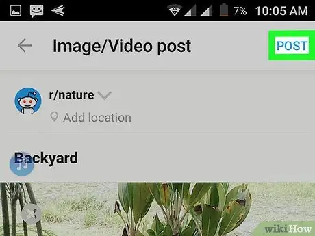 Plaas foto's op Reddit op Android Stap 9