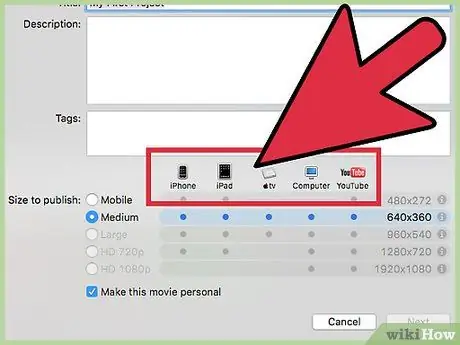 Exporteu un vídeo iMovie en HD Pas 11