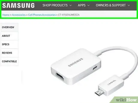 Conecte un dispositivo Galaxy a un televisor con un USB Paso 2