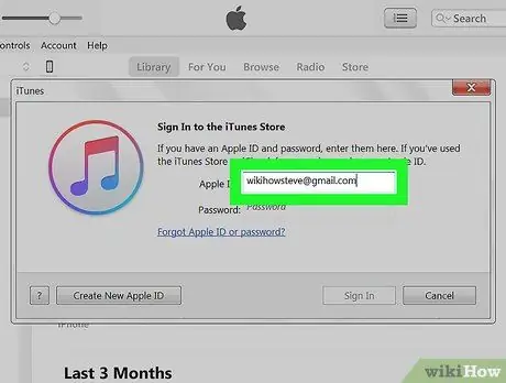 Log ind på iTunes Trin 4