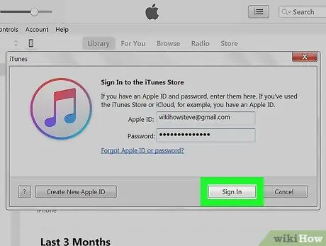 Inicieu sessió a l'iTunes Pas 6