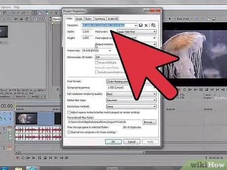 Render a Video in HD With Sony Vegas Step 2