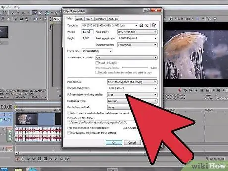 Vykreslení videa v HD pomocí Sony Vegas, krok 6